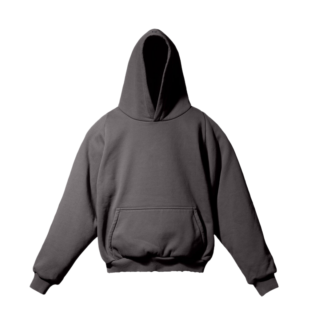 Yeezy Gap Balenciaga Shrunken Logo Hoodie Dark Grey