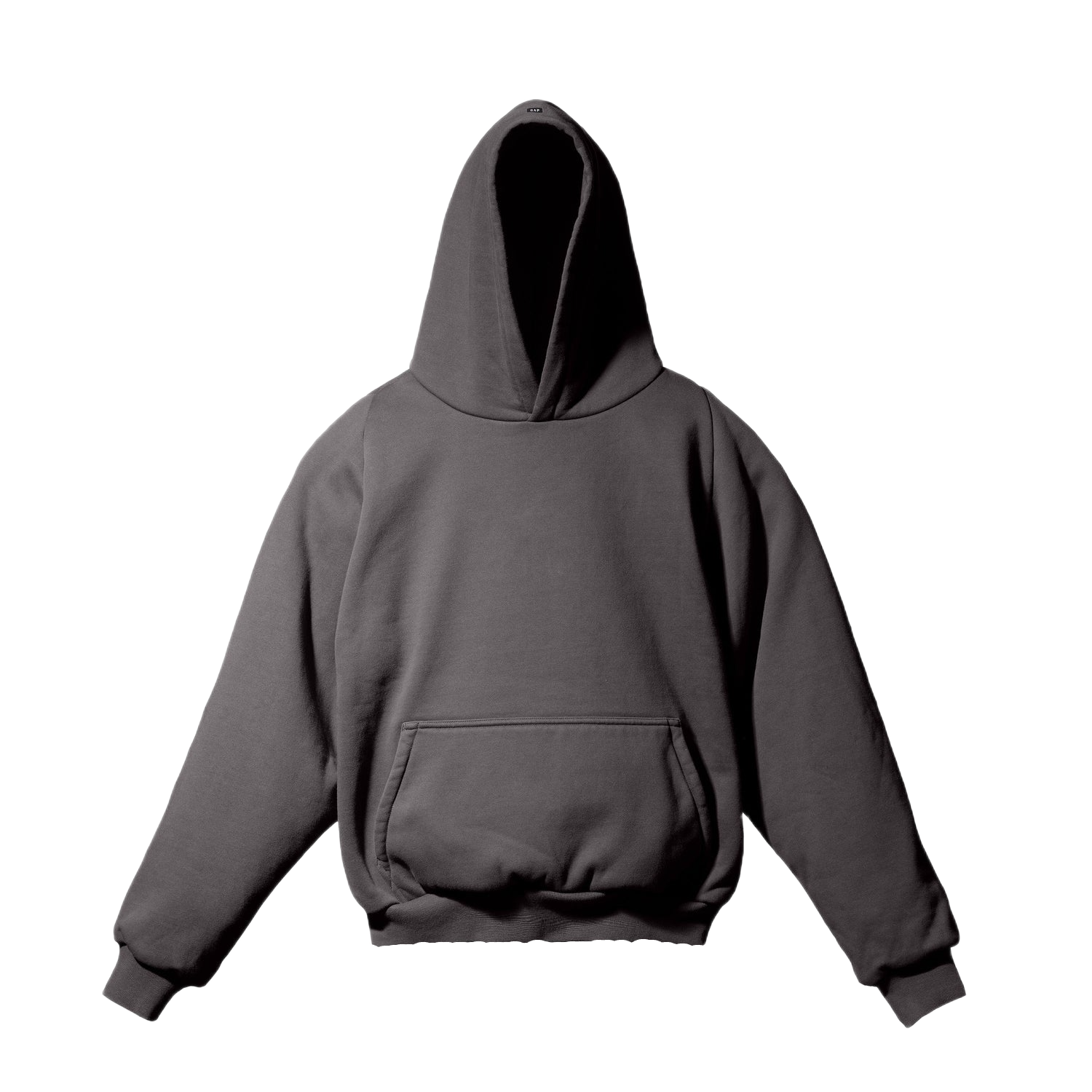 Yeezy Gap Balenciaga Shrunken Logo Hoodie Dark Grey