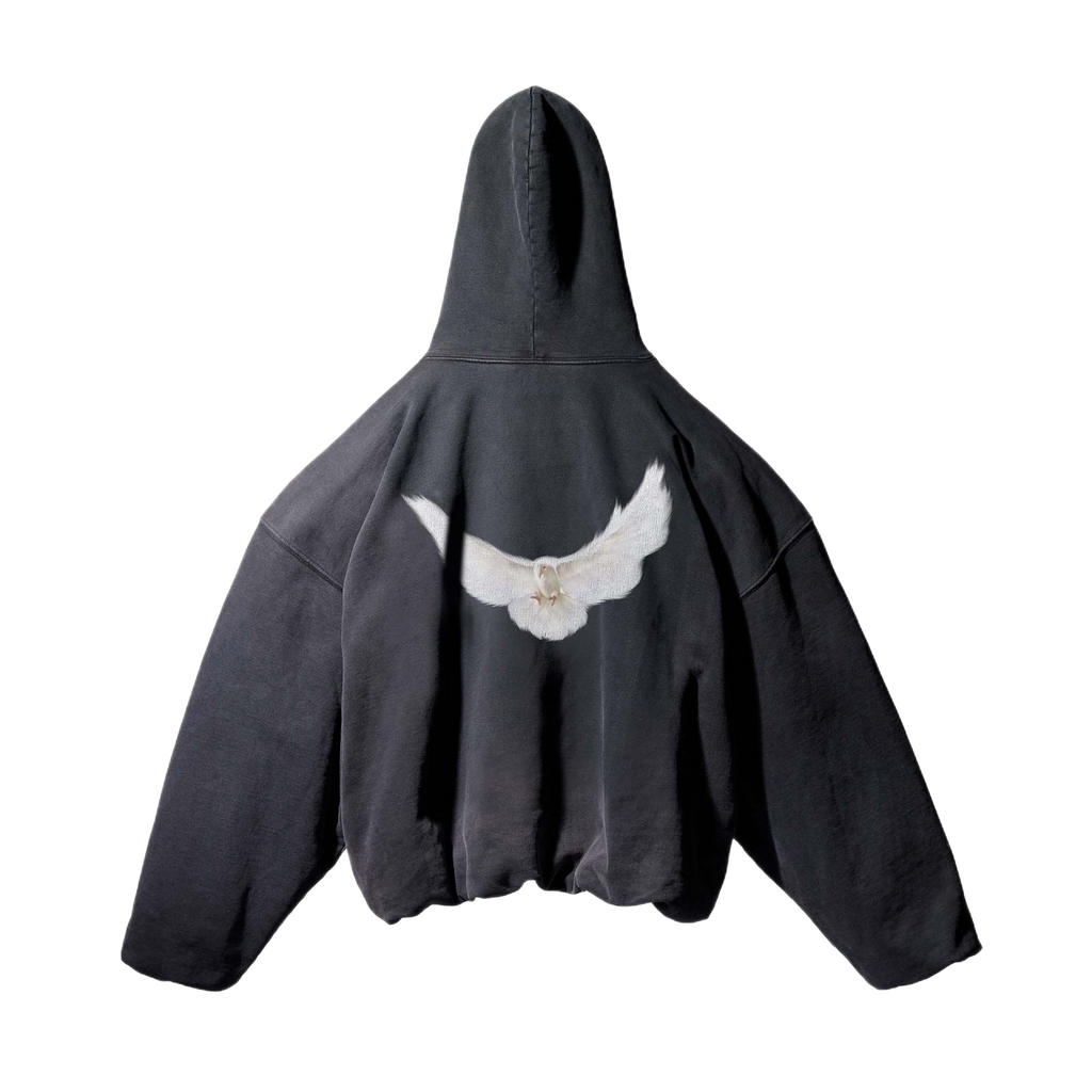 Yeezy Gap Balenciaga Dove Hoodie Washed Black Laa