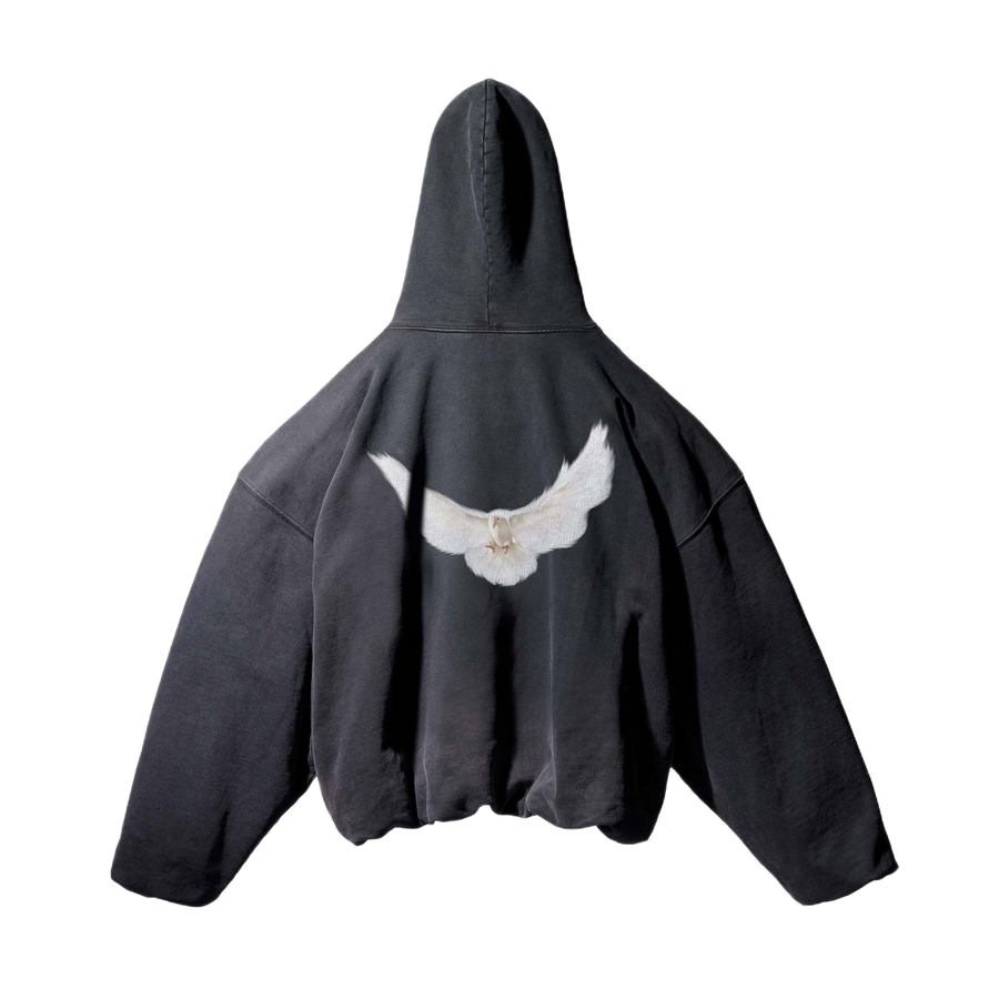 Yeezy Gap Balenciaga Dove Hoodie Washed Black Laa LC