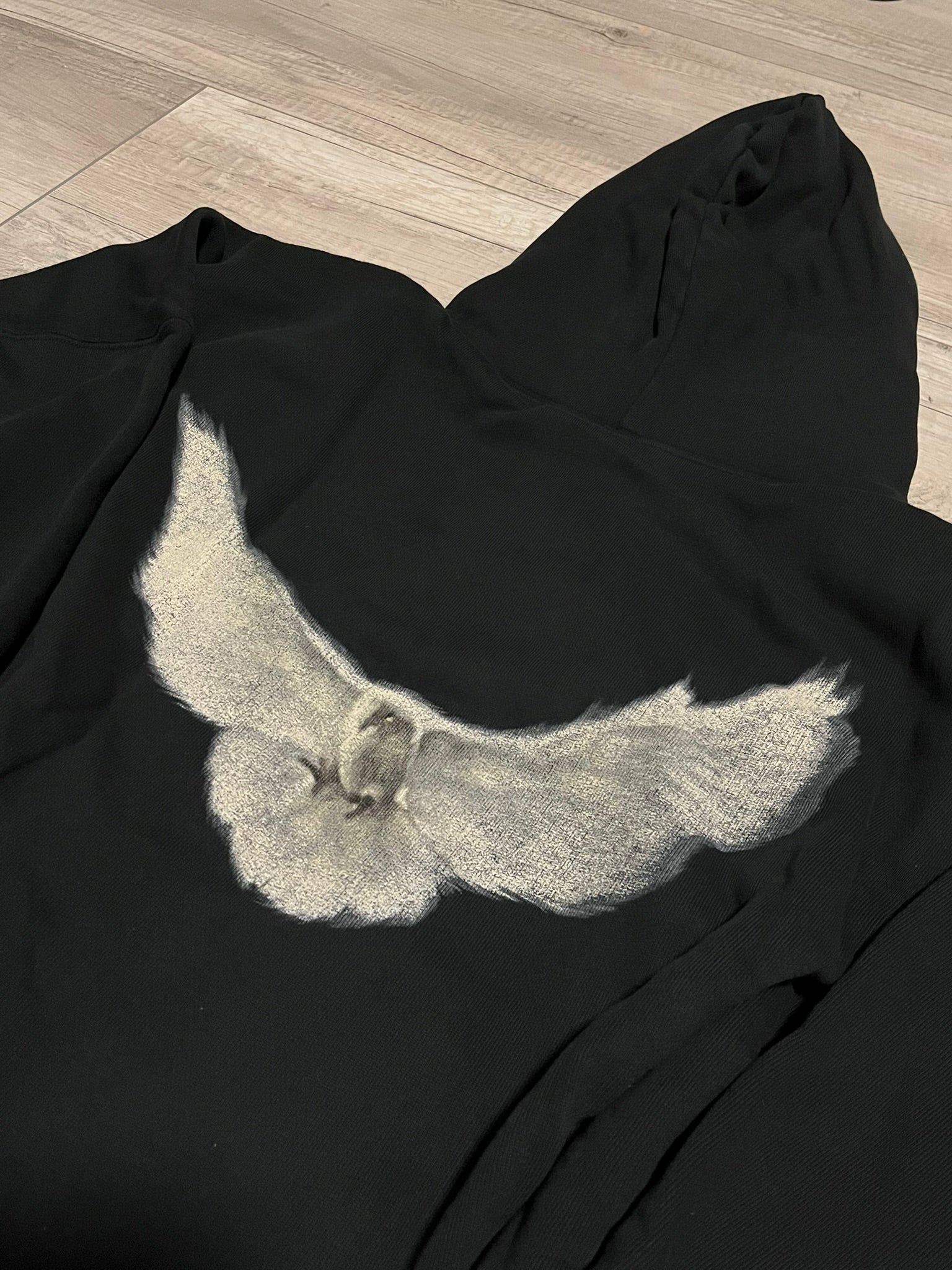 Yeezy Gap Balenciaga Dove Hoodie Washed Black Laa LC