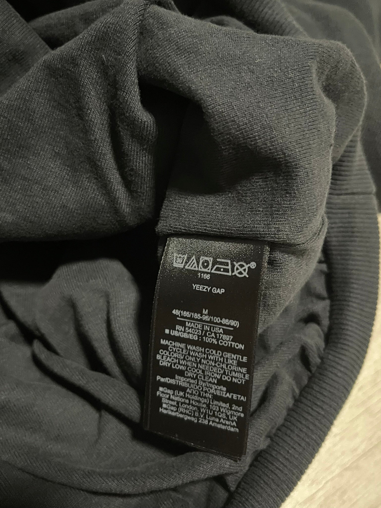 Yeezy Gap Balenciaga Dove Hoodie Washed Black Laa LC