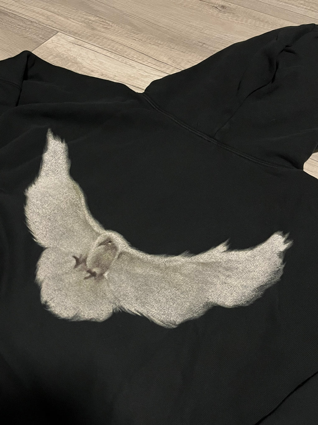 Yeezy Gap Balenciaga Dove Hoodie Washed Black Laa LC