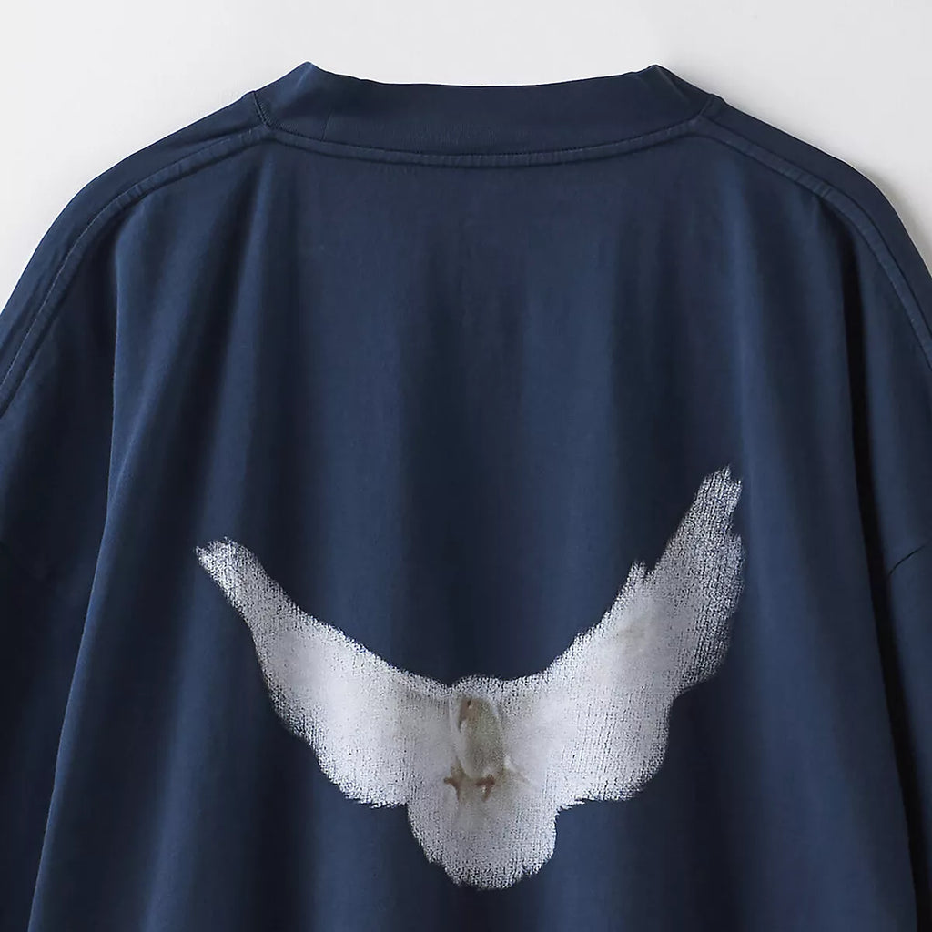 Yeezy Gap Balenciaga Dove 3/4 Sleeve Tee Dark Blue LC