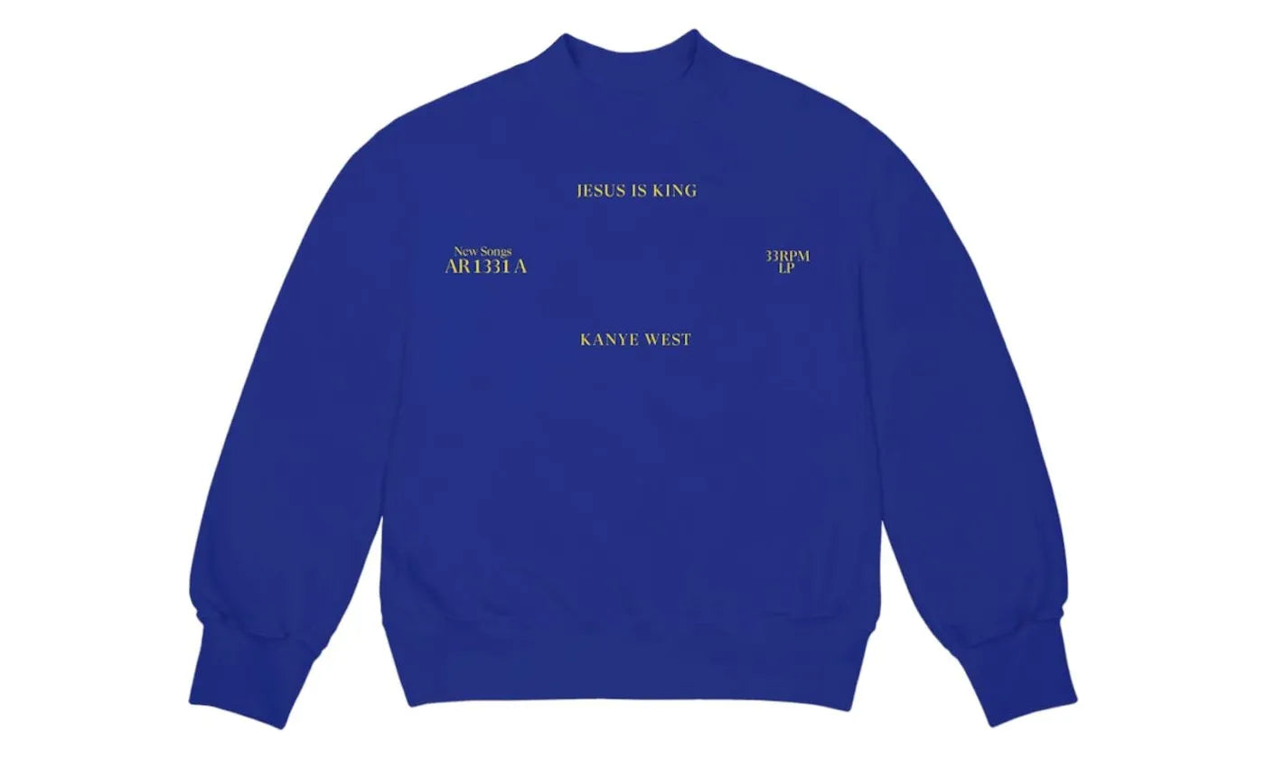 Yeezy Jesus Is King Vinyl I Crewneck Blue