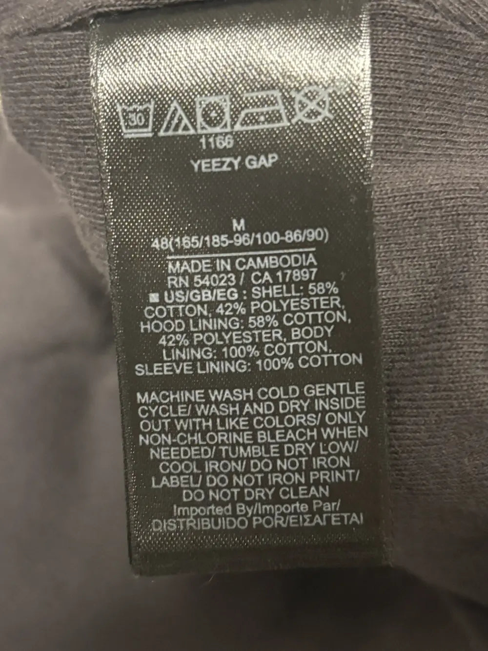 Yeezy Gap Balenciaga Dove Shrunken Hoodie Black LC